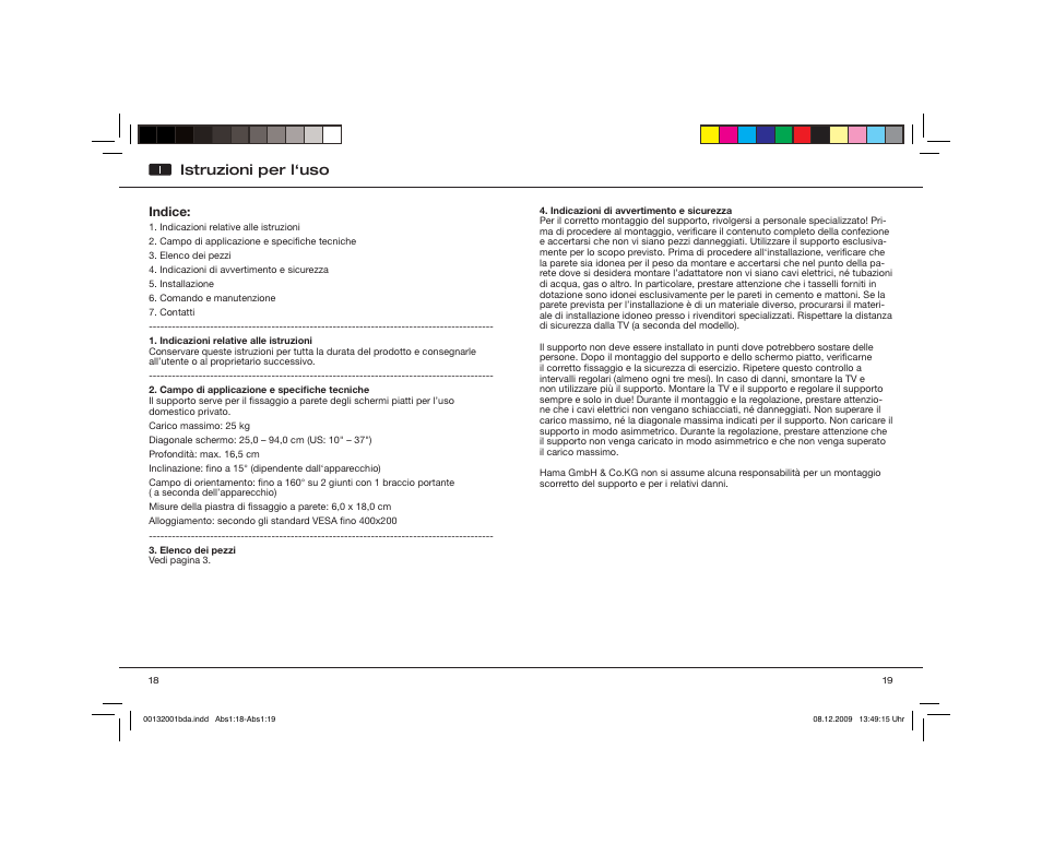 Istruzioni per l‘uso | Hama WAB137 User Manual | Page 10 / 29