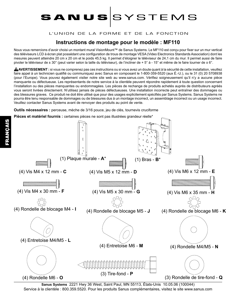 Instructions de montage pour le modèle : mf110 | Hama MF110 User Manual | Page 24 / 58