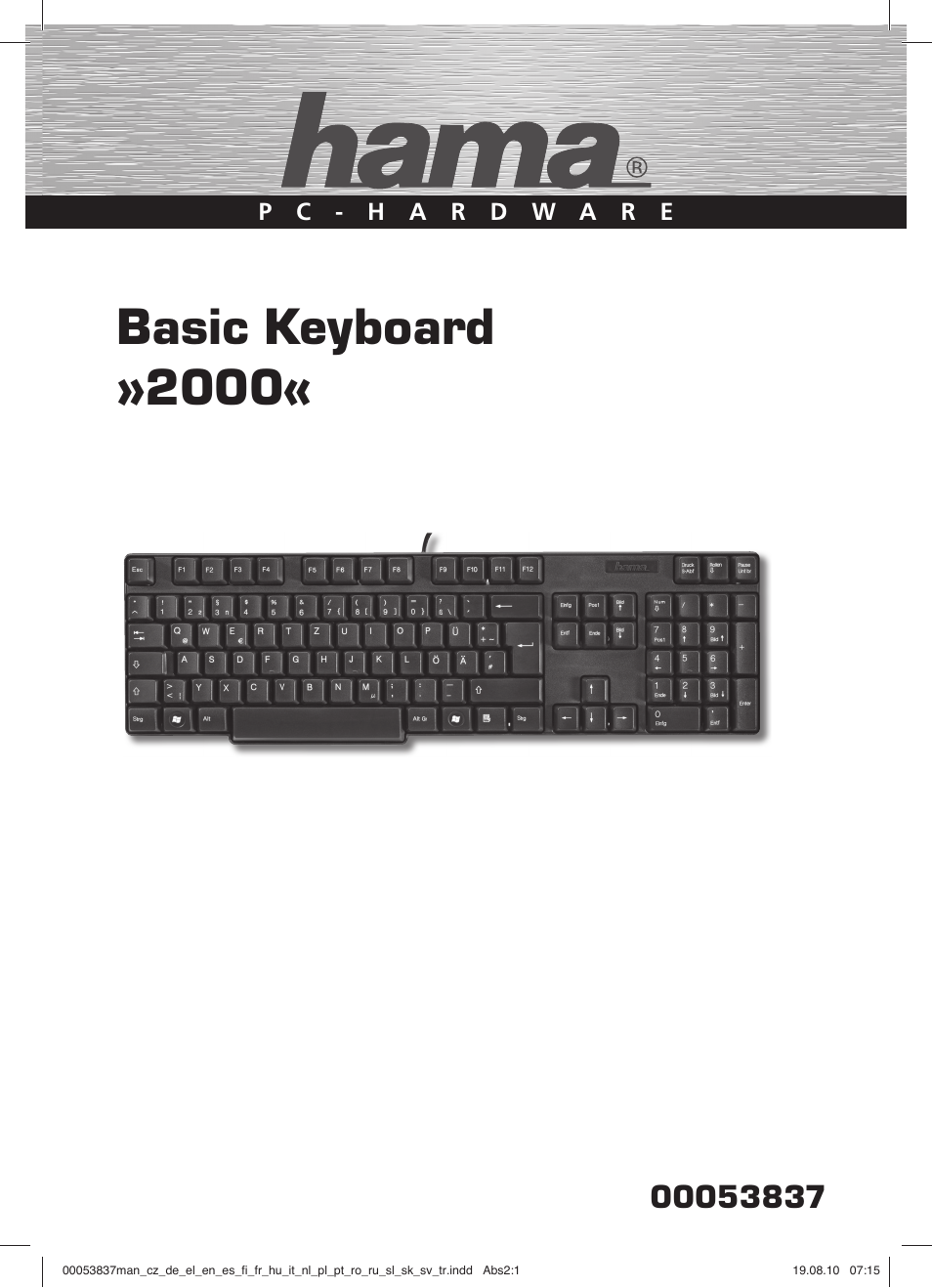 Basic keyboard »2000 | Hama Basic Keyboard 2000 User Manual | Page 2 / 10