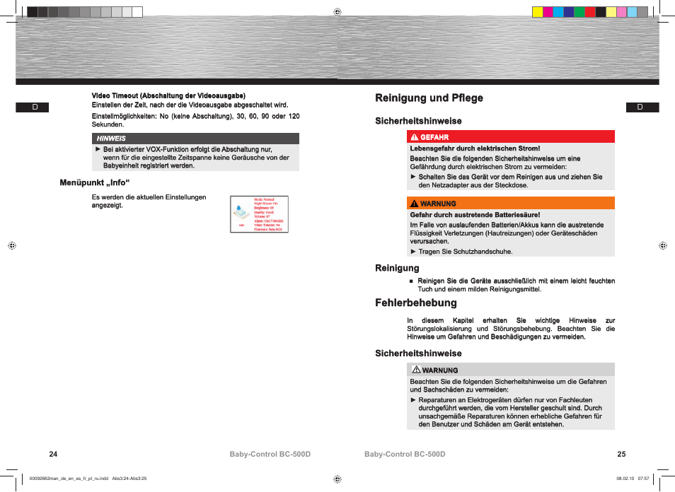 Reinigung und pfl ege, Fehlerbehebung | Hama BC-500D User Manual | Page 13 / 85