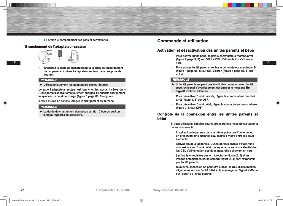 Commande et utilisation | Hama BC-500D User Manual | Page 37 / 85