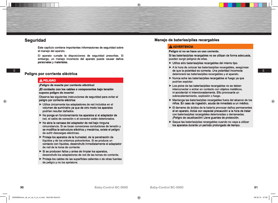 Seguridad | Hama BC-500D User Manual | Page 46 / 85