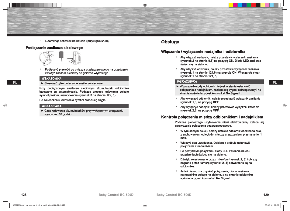 Obsługa | Hama BC-500D User Manual | Page 65 / 85