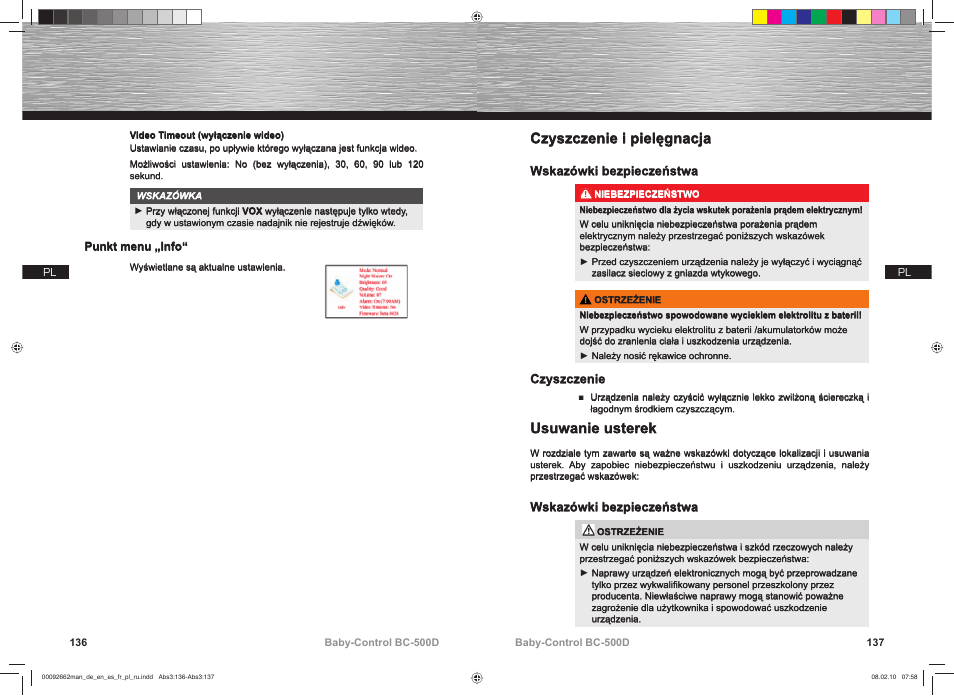 Czyszczenie i pielęgnacja, Usuwanie usterek | Hama BC-500D User Manual | Page 69 / 85