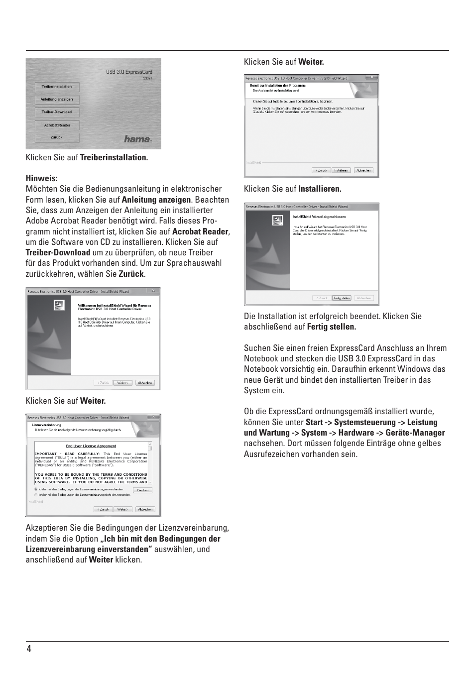 Hama ExpressCard USB 3.0 User Manual | Page 4 / 72