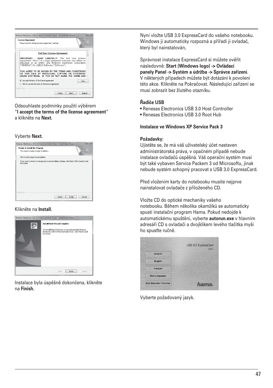 Hama ExpressCard USB 3.0 User Manual | Page 47 / 72