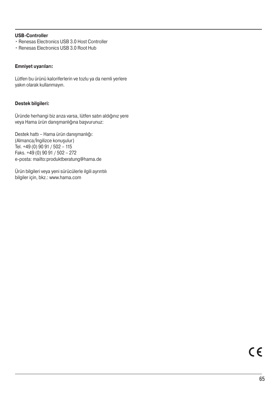 Hama ExpressCard USB 3.0 User Manual | Page 65 / 72