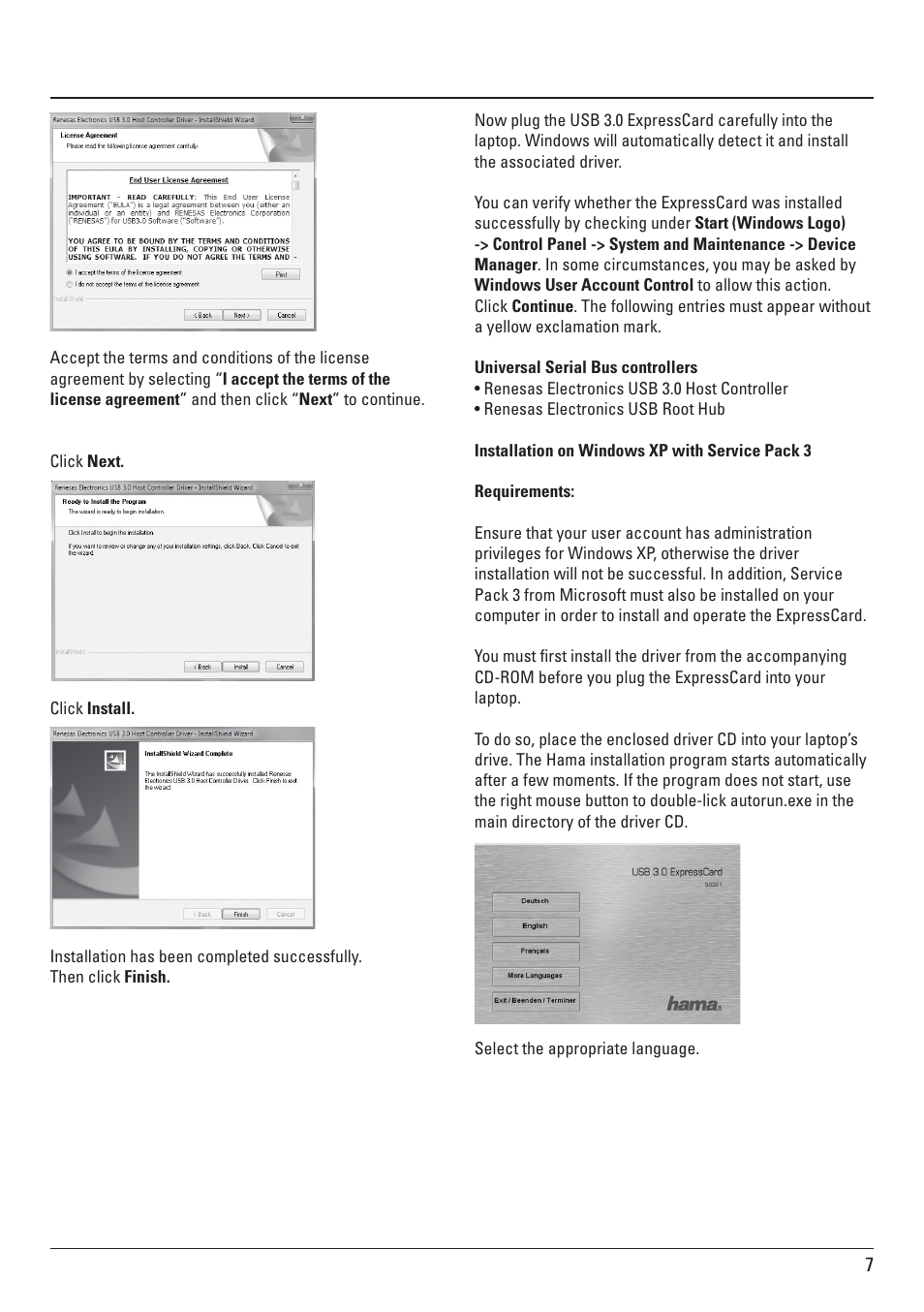 Hama ExpressCard USB 3.0 User Manual | Page 7 / 72