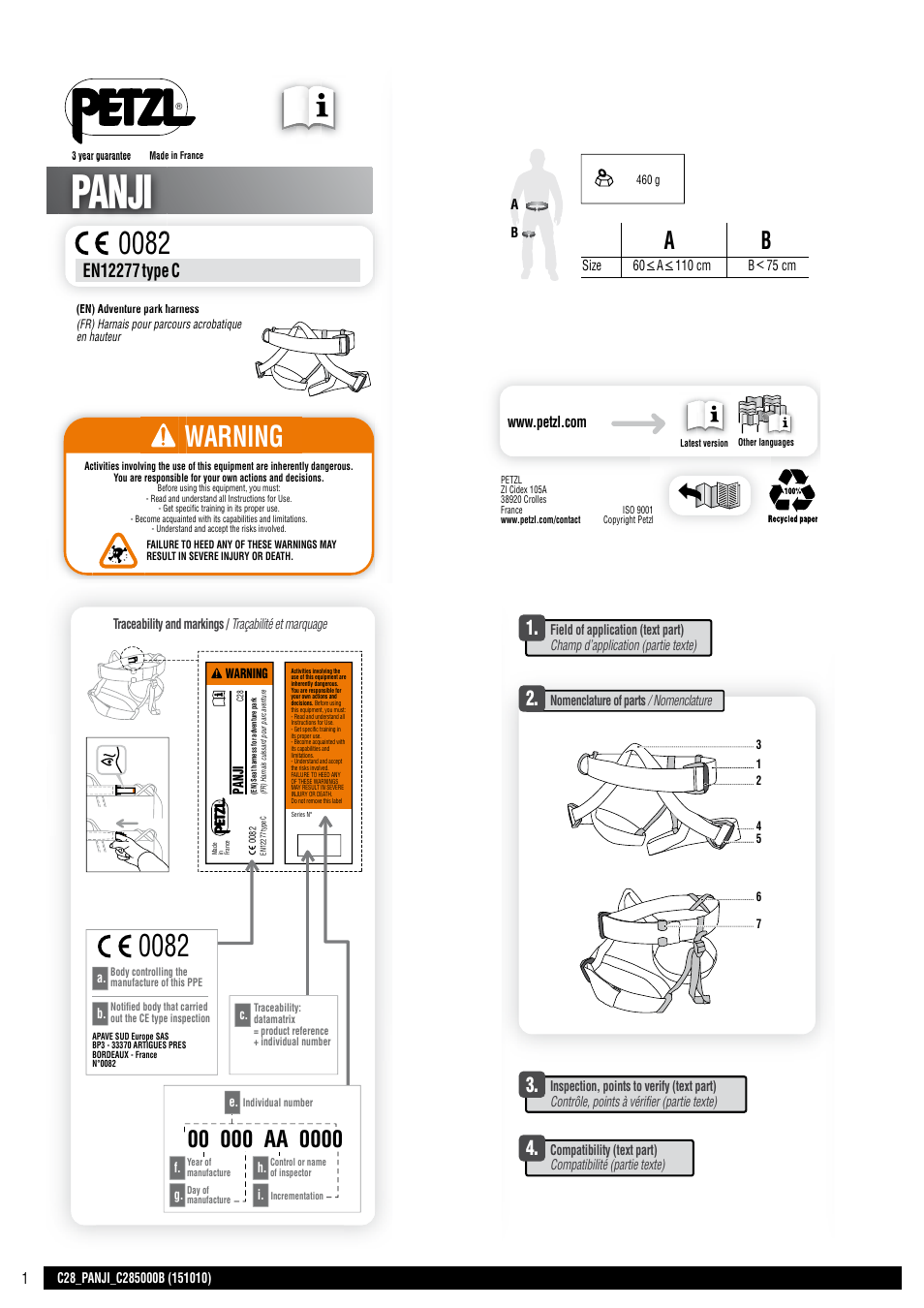 Petzl PANJI User Manual | 14 pages