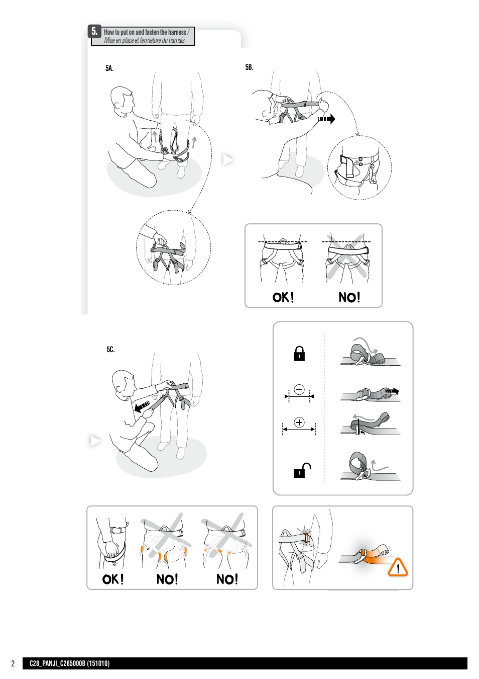 Drawings, Panji, Cahier | Warning, Miniplan 1 recto, Miniplan 1 verso | Petzl PANJI User Manual | Page 2 / 14