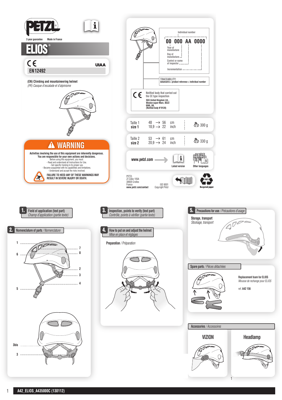 Petzl SPELIOS User Manual | 14 pages