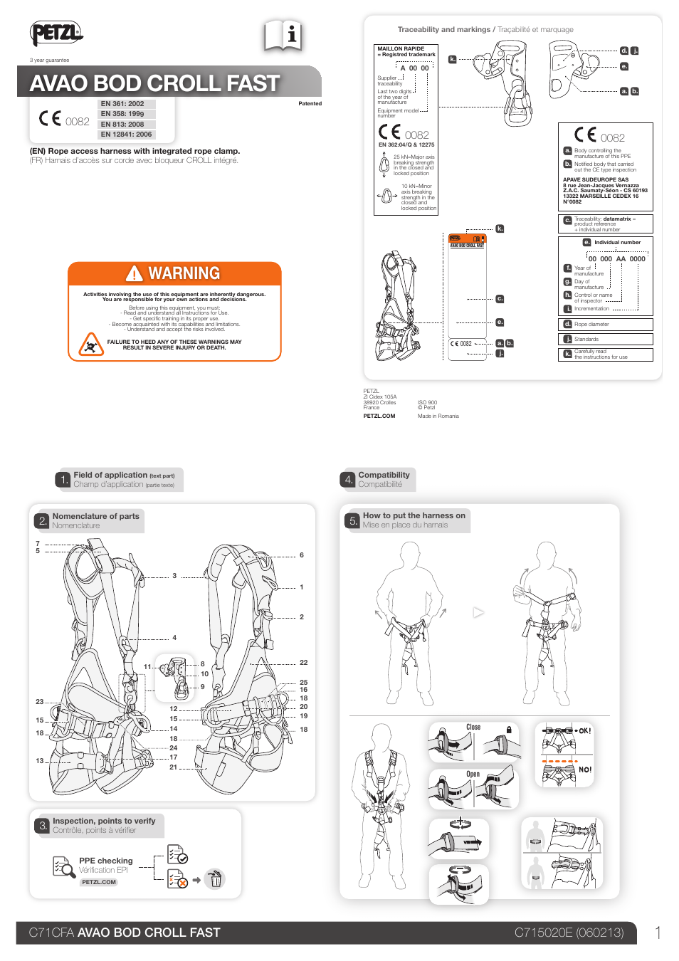 Petzl AVAO BOD CROLL FAST User Manual | 24 pages