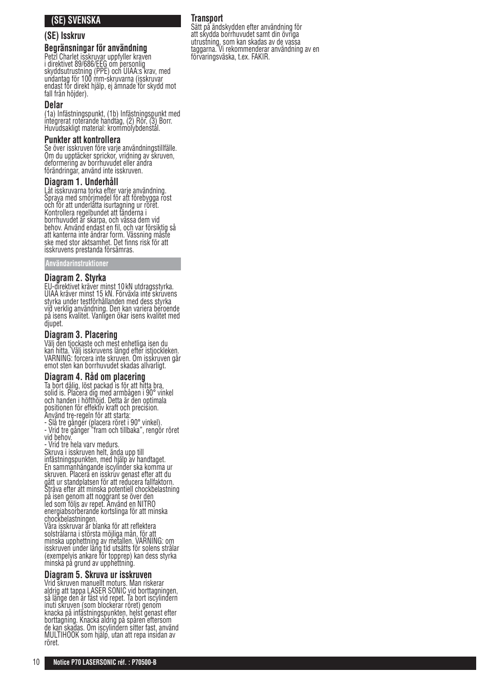 Petzl LASER SONIC User Manual | Page 10 / 21