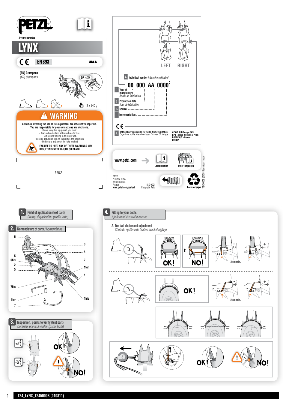 Petzl LYNX User Manual | 15 pages