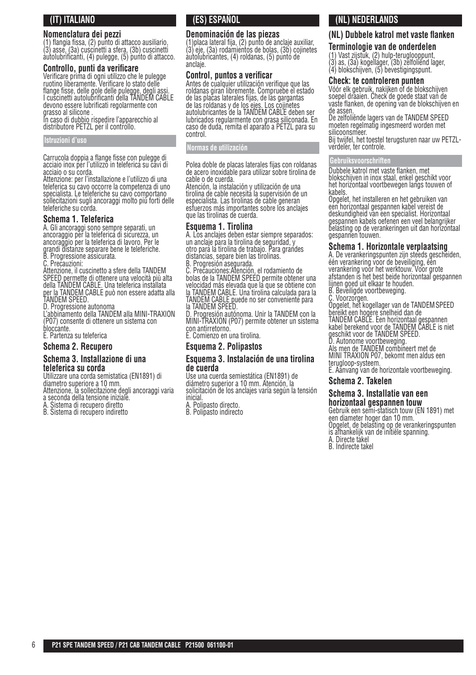 It, es, nl | Petzl TANDEM SPEED User Manual | Page 6 / 10