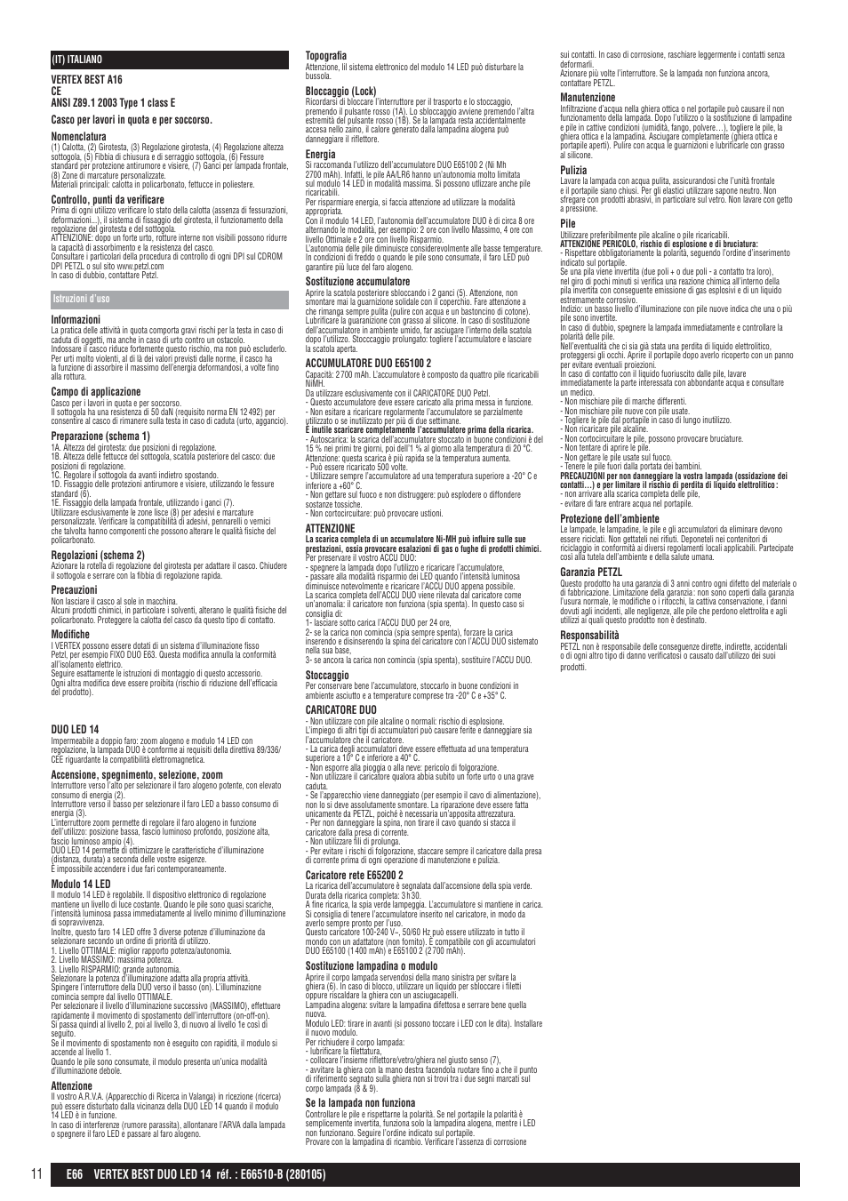 Petzl VERTEX BEST DUO LED 14 User Manual | Page 11 / 26