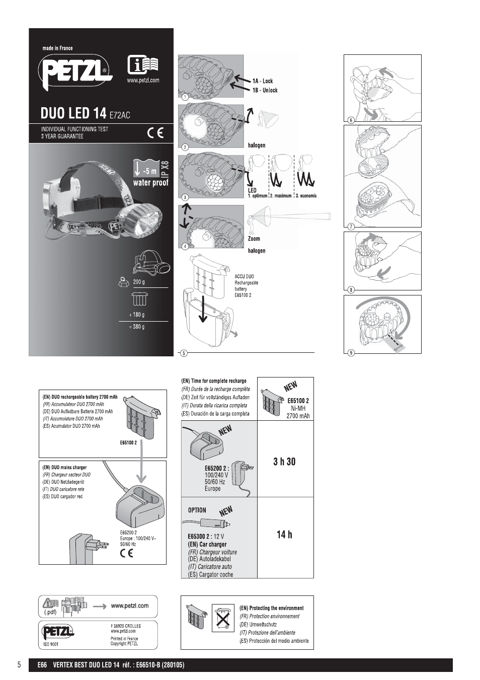 Drawings | Petzl VERTEX BEST DUO LED 14 User Manual | Page 5 / 26