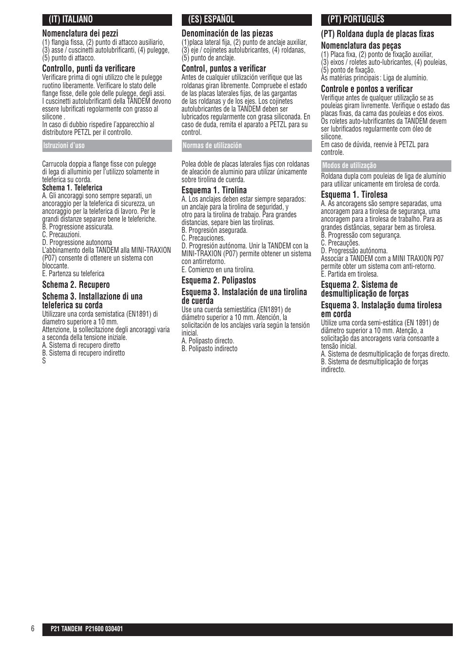 Petzl TANDEM User Manual | Page 6 / 10