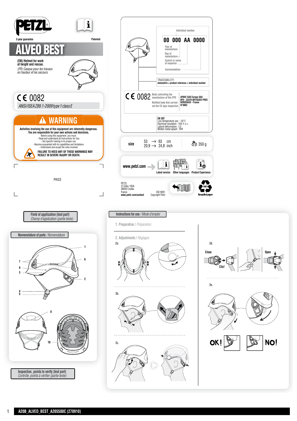 Petzl ALVEO BEST User Manual | 14 pages