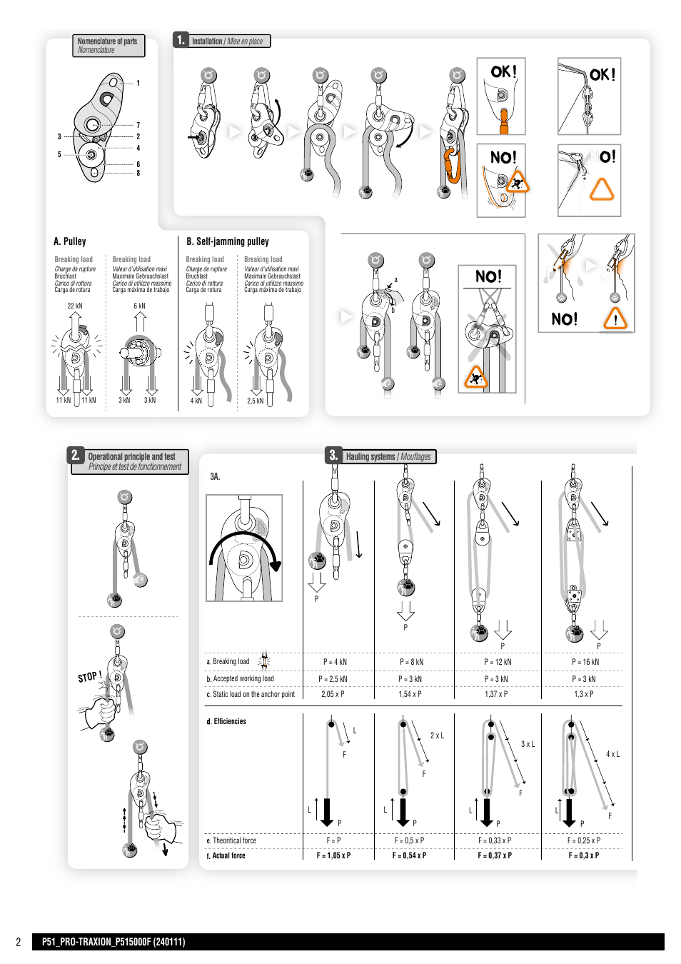 Drawings, Pro traxion, Cahier | Warning, Miniplan 1 verso, Miniplan 1 recto, En 567, 265 g | Petzl PRO TRAXION User Manual | Page 2 / 19