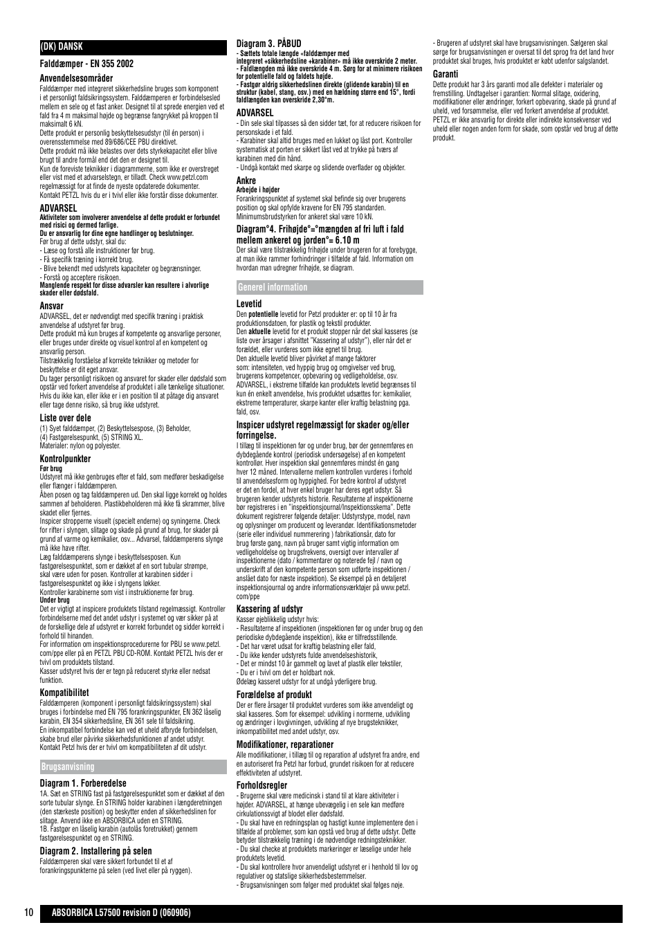 Petzl ABSORBICA User Manual | Page 10 / 23