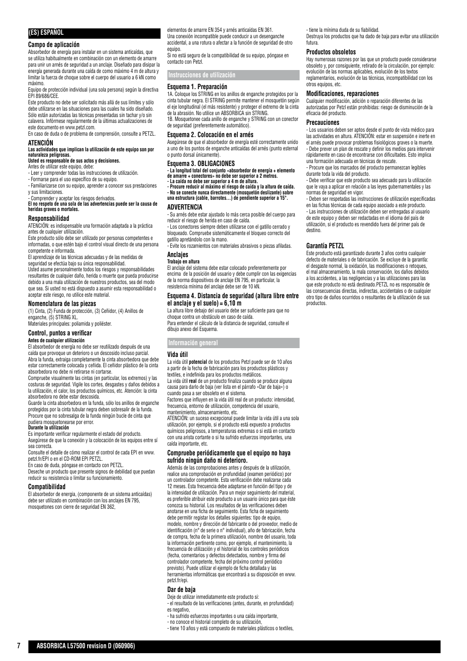 Petzl ABSORBICA User Manual | Page 7 / 23