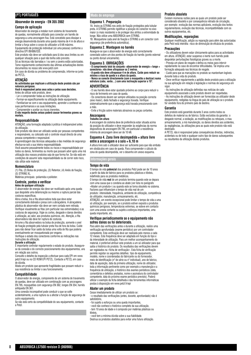 Petzl ABSORBICA User Manual | Page 8 / 23