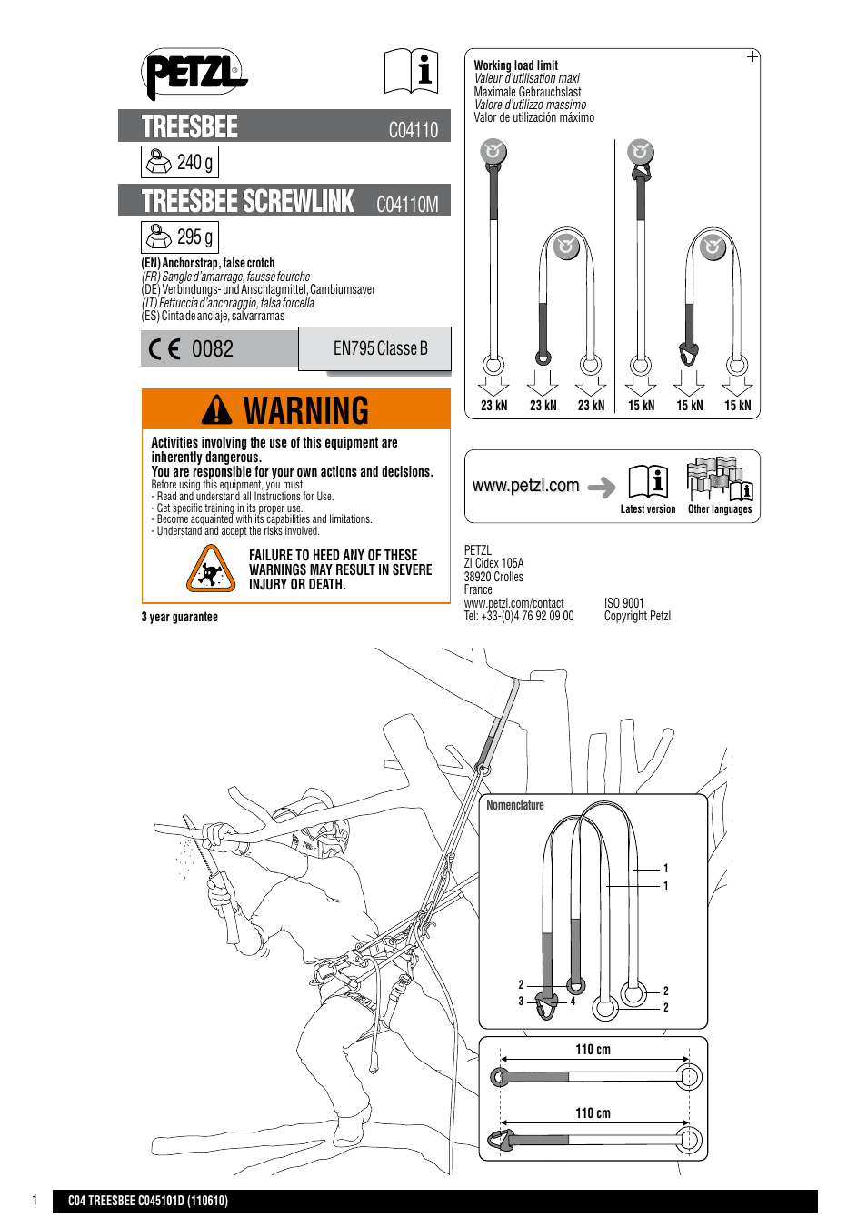Petzl TREESBEE User Manual | 24 pages
