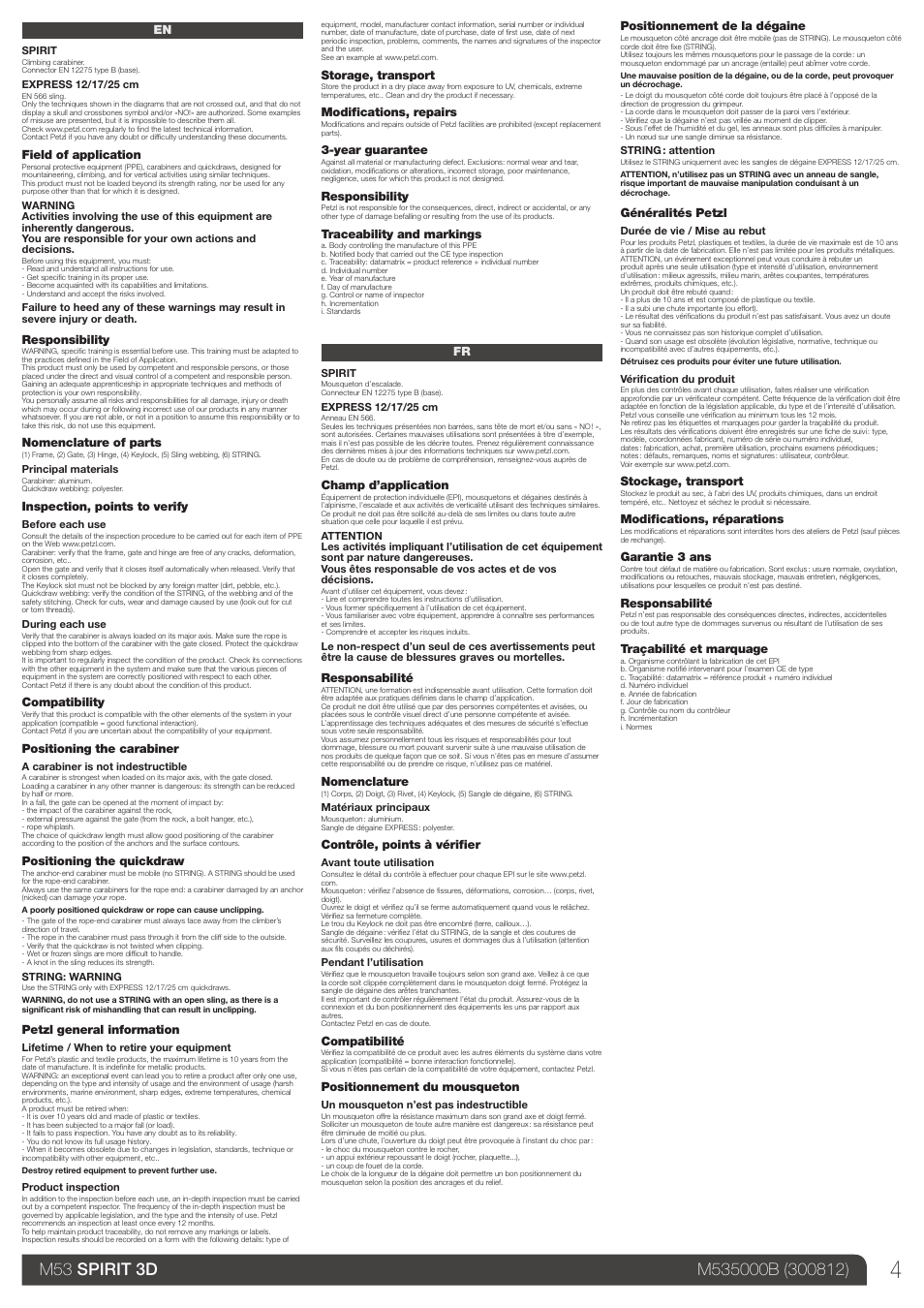 En, fr | Petzl EXPRESS User Manual | Page 4 / 14