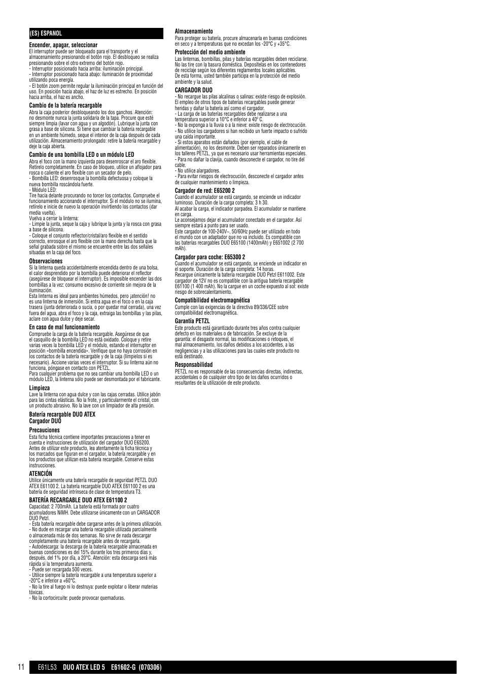 Petzl DUO ATEX LED 5 User Manual | Page 11 / 25