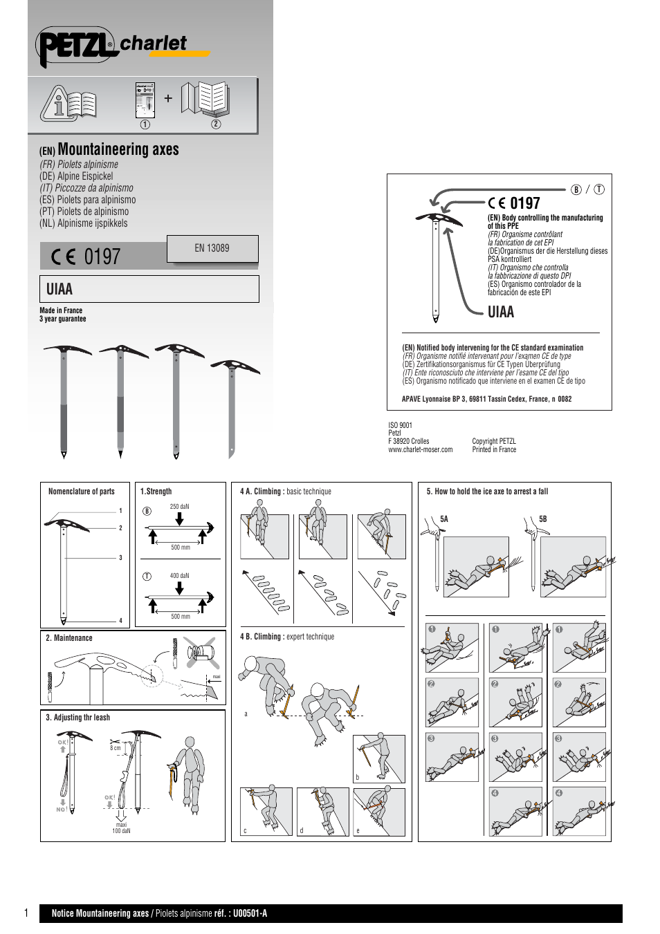 Petzl Ледорубы Petzl User Manual | 10 pages