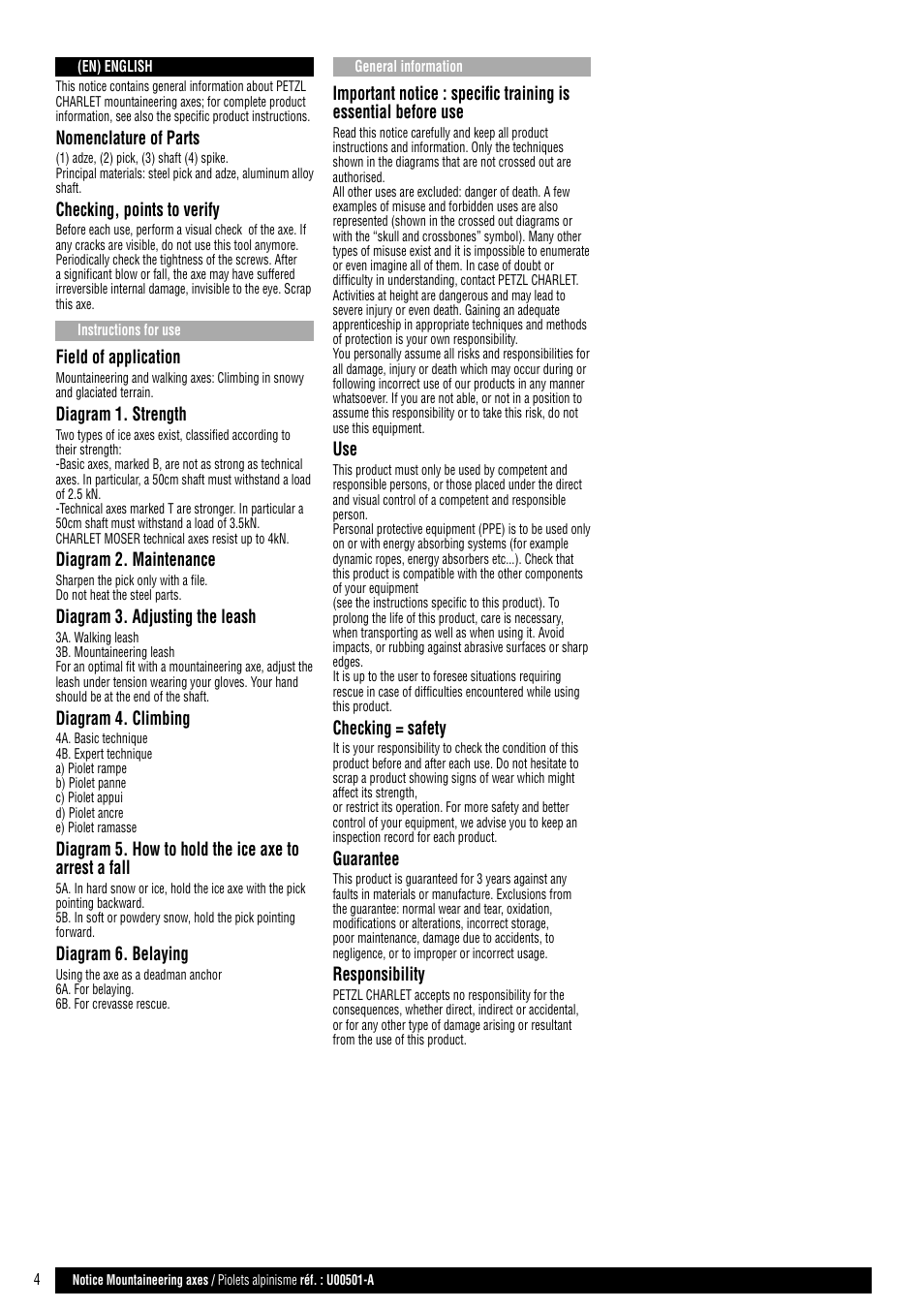 Petzl Ледорубы Petzl User Manual | Page 4 / 10