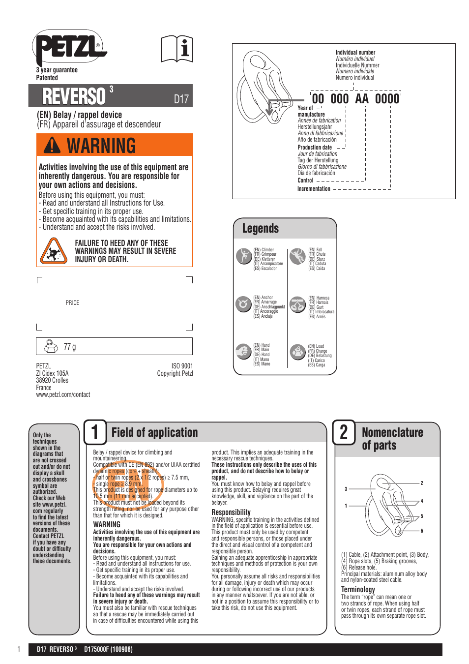 Petzl REVERSO 3 User Manual | 25 pages
