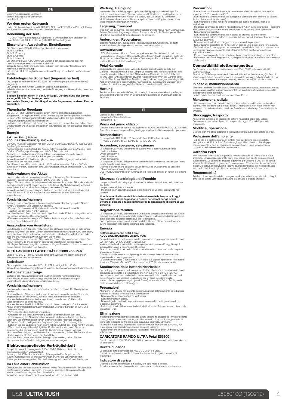 De, it | Petzl ULTRA RUSH User Manual | Page 4 / 14