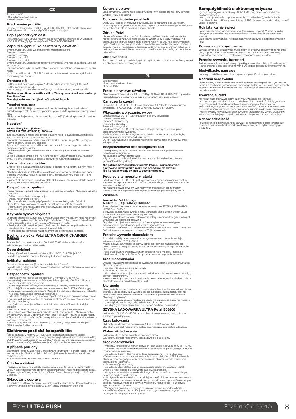 Cz, pl | Petzl ULTRA RUSH User Manual | Page 8 / 14