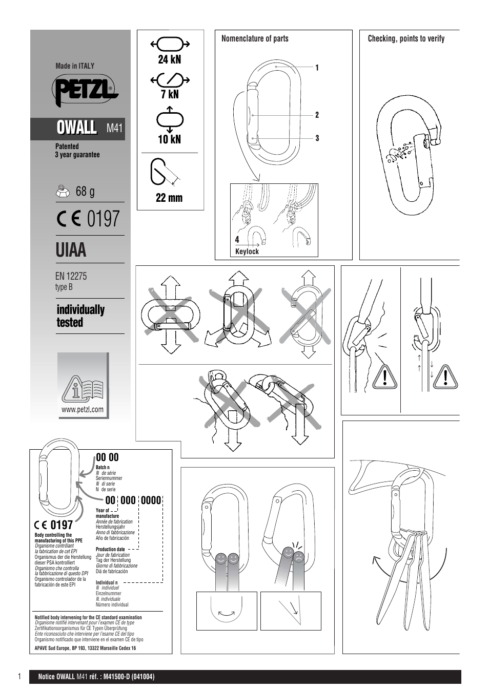 Petzl OWALL User Manual | 3 pages