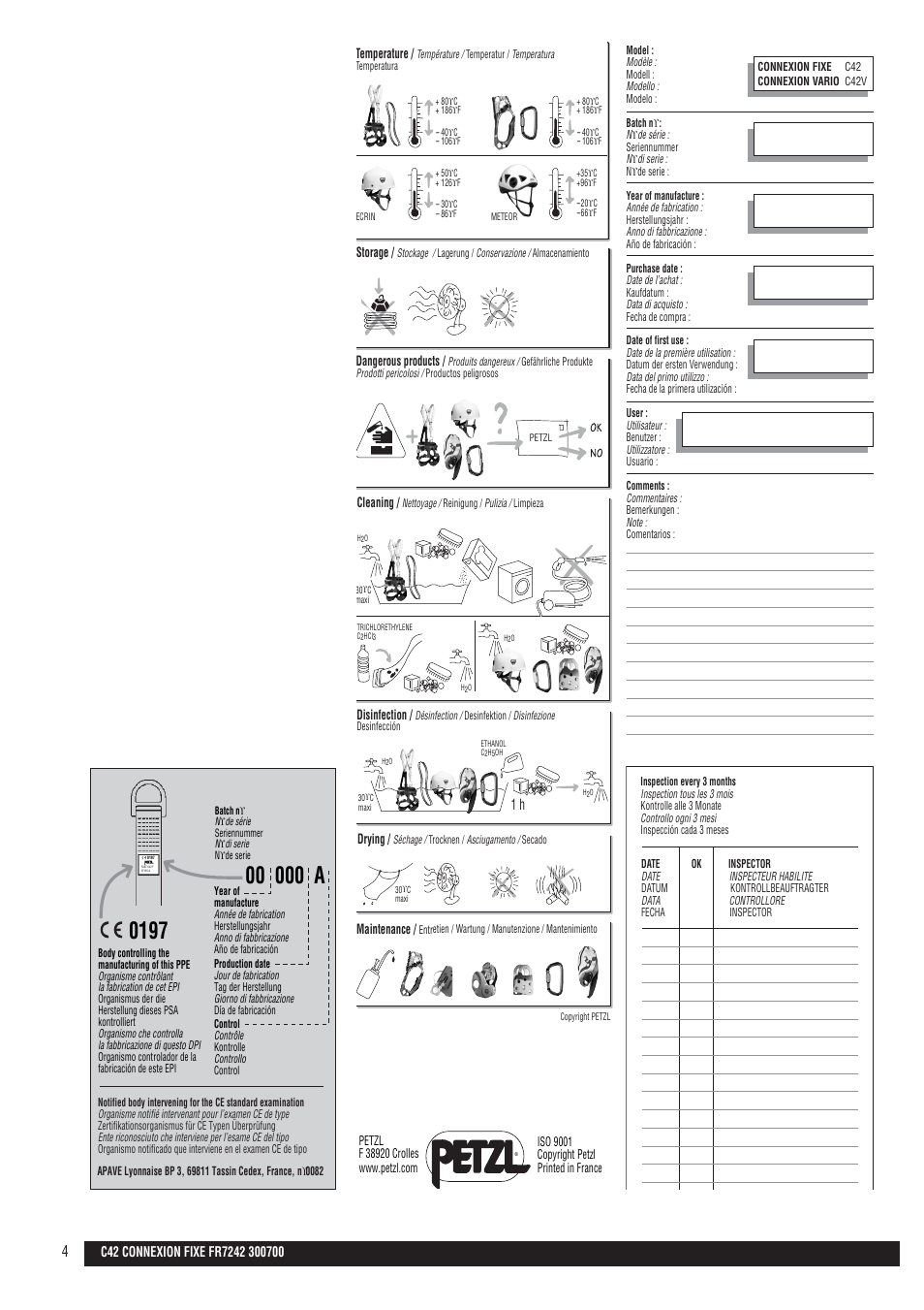 Drawings | Petzl CONNEXION FIXE User Manual | Page 4 / 5