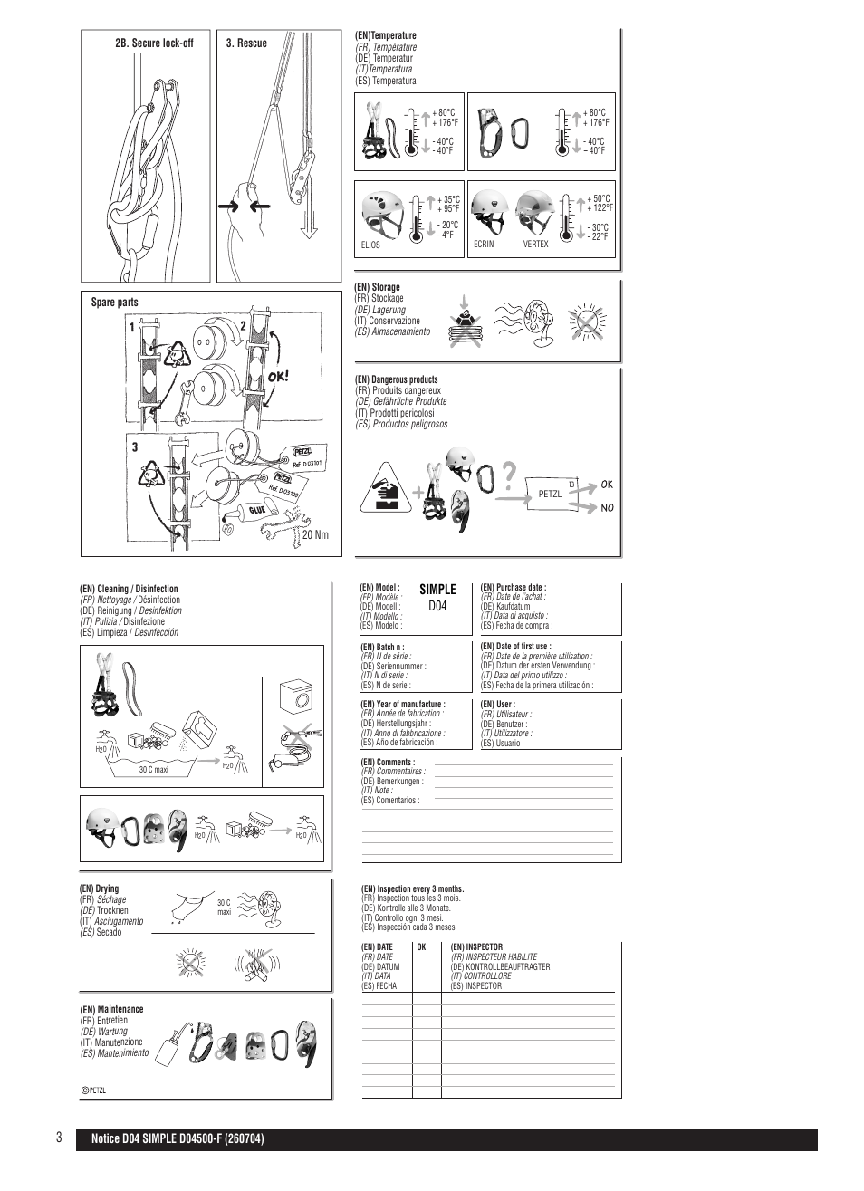 Drawings, Simple d04 | Petzl SIMPLE User Manual | Page 3 / 8