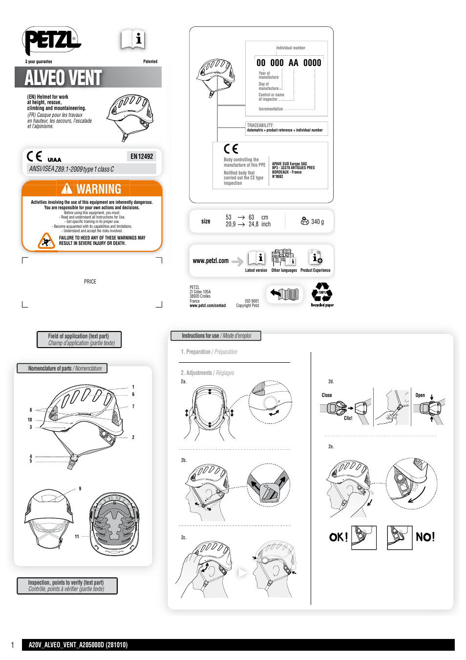 Petzl ALVEO VENT User Manual | 14 pages
