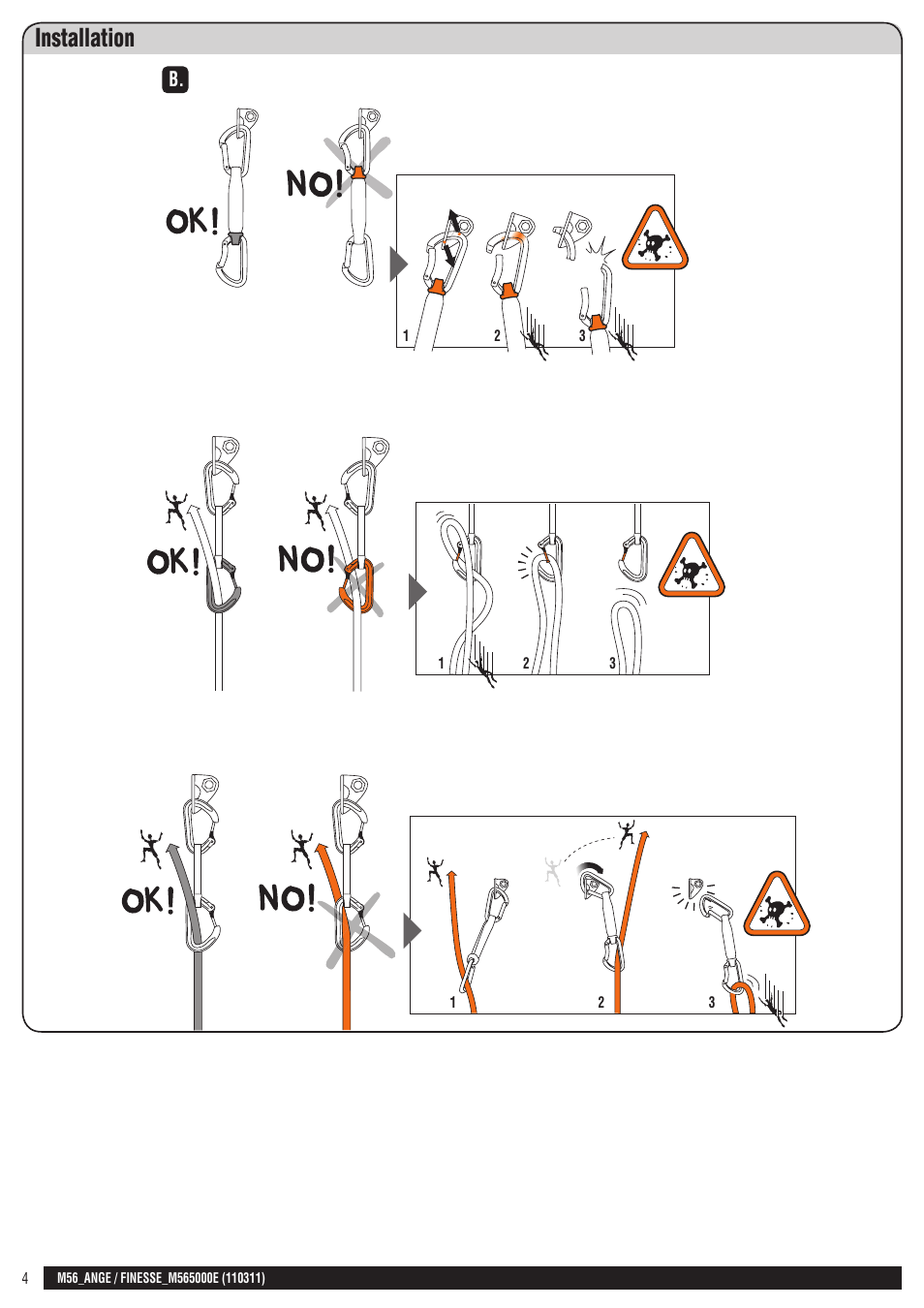 Drawings, Installation | Petzl FINESSE User Manual | Page 4 / 20