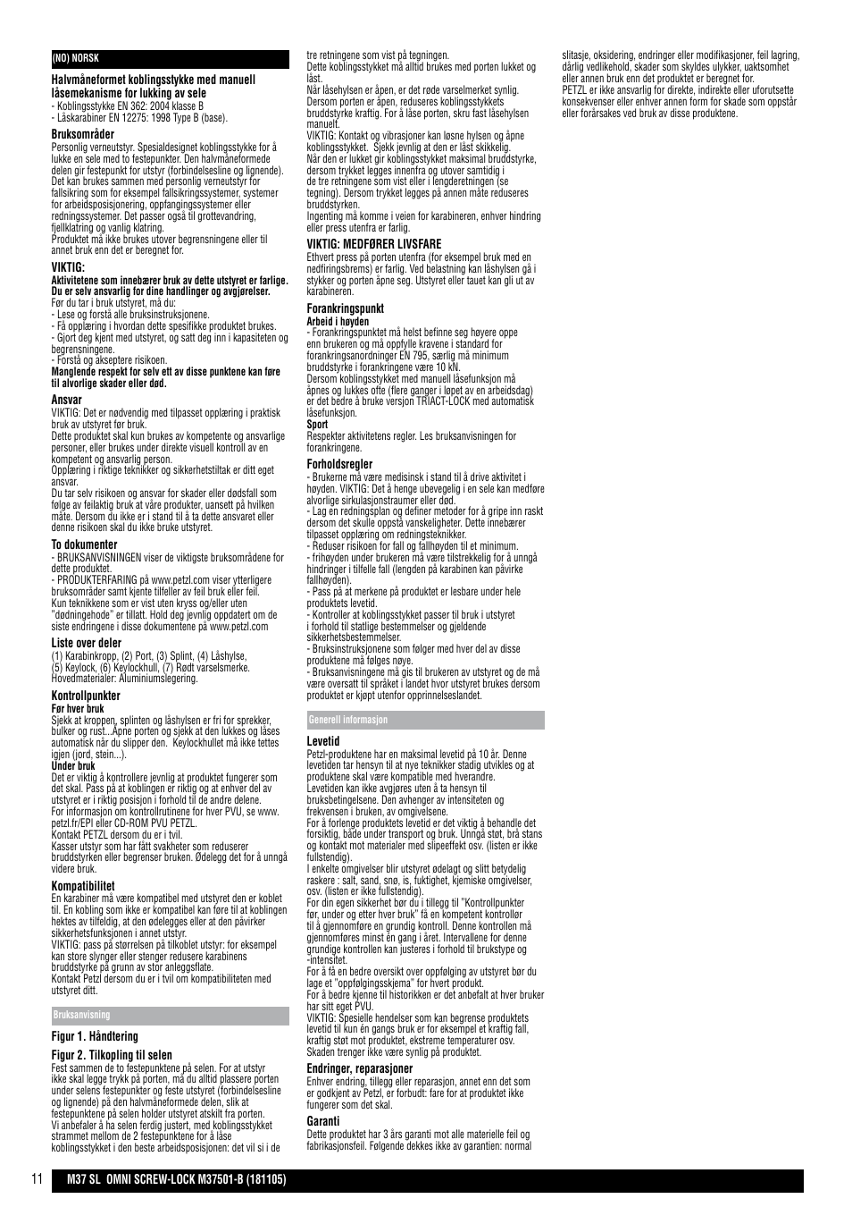 Petzl OMNI SCREW-LOCK User Manual | Page 11 / 20