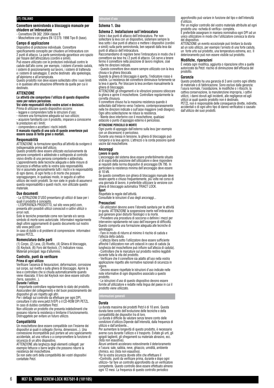 Petzl OMNI SCREW-LOCK User Manual | Page 6 / 20