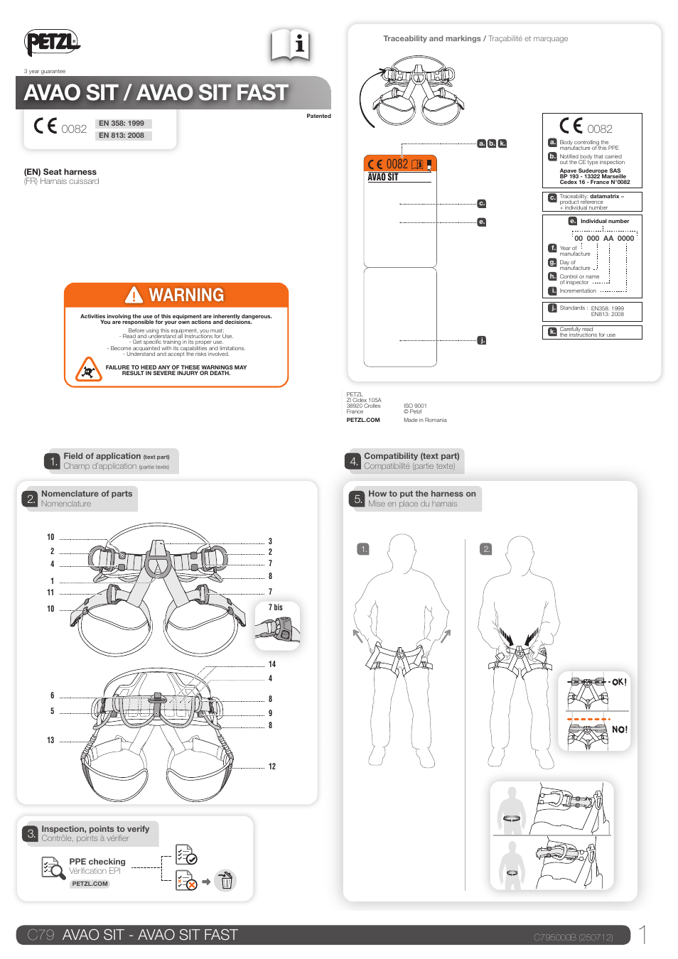 Petzl AVAO SIT FAST User Manual | 22 pages