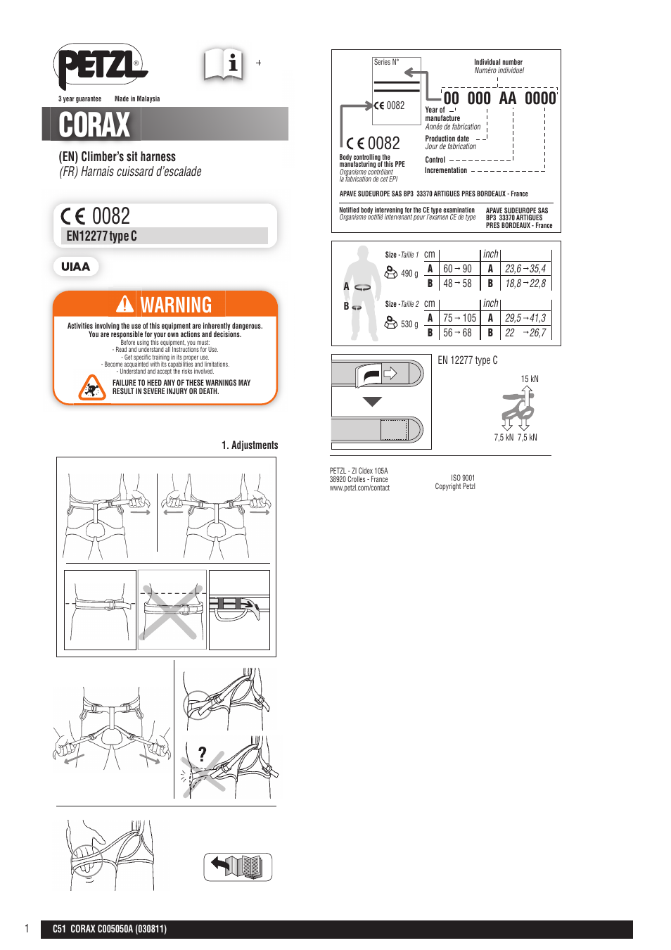 Petzl CORAX User Manual | 13 pages