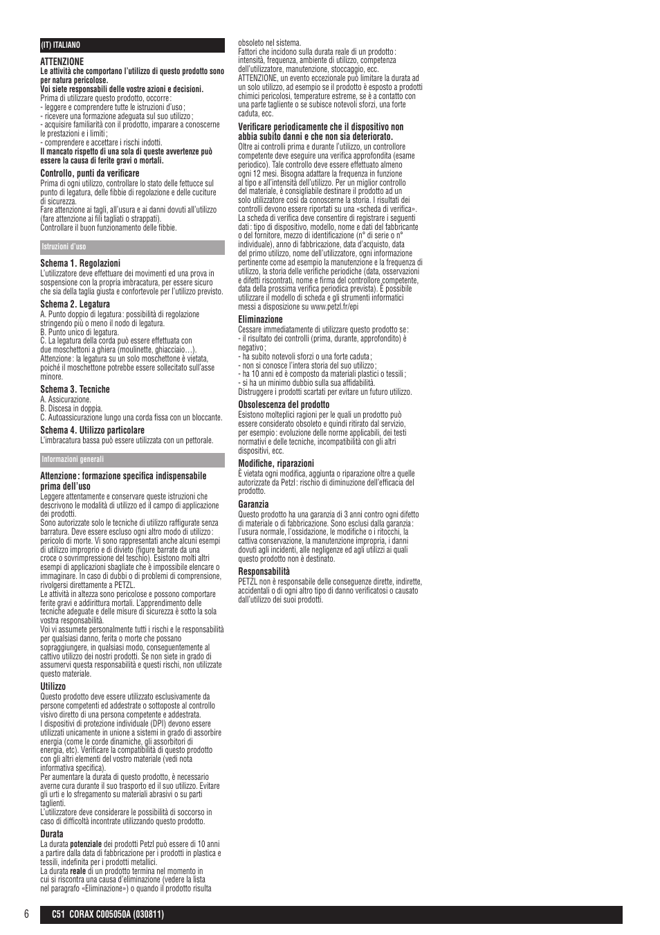 Petzl CORAX User Manual | Page 6 / 13