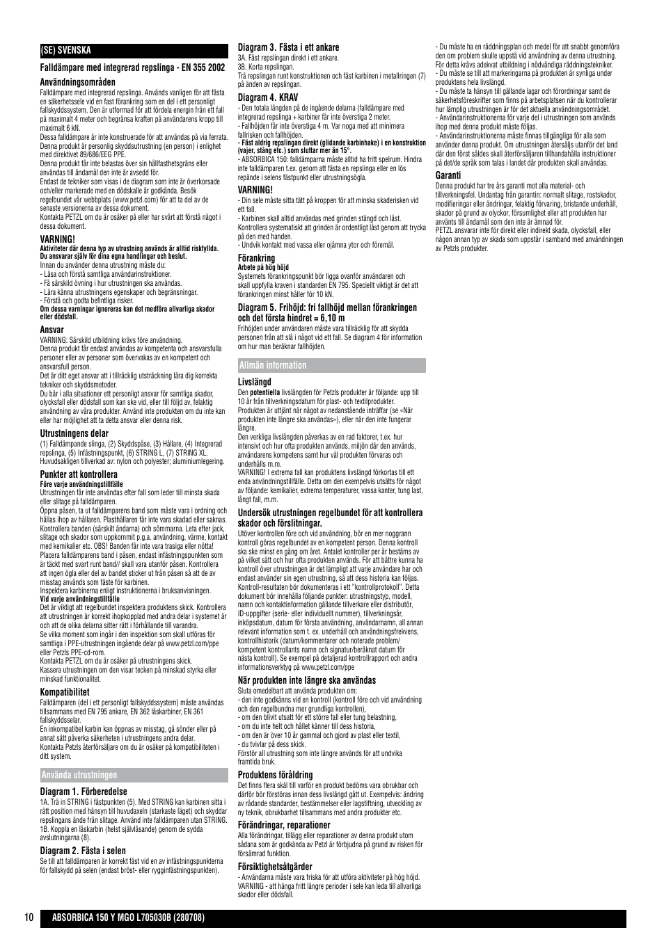 Petzl ABSORBICA-Y 150 MGO User Manual | Page 10 / 21