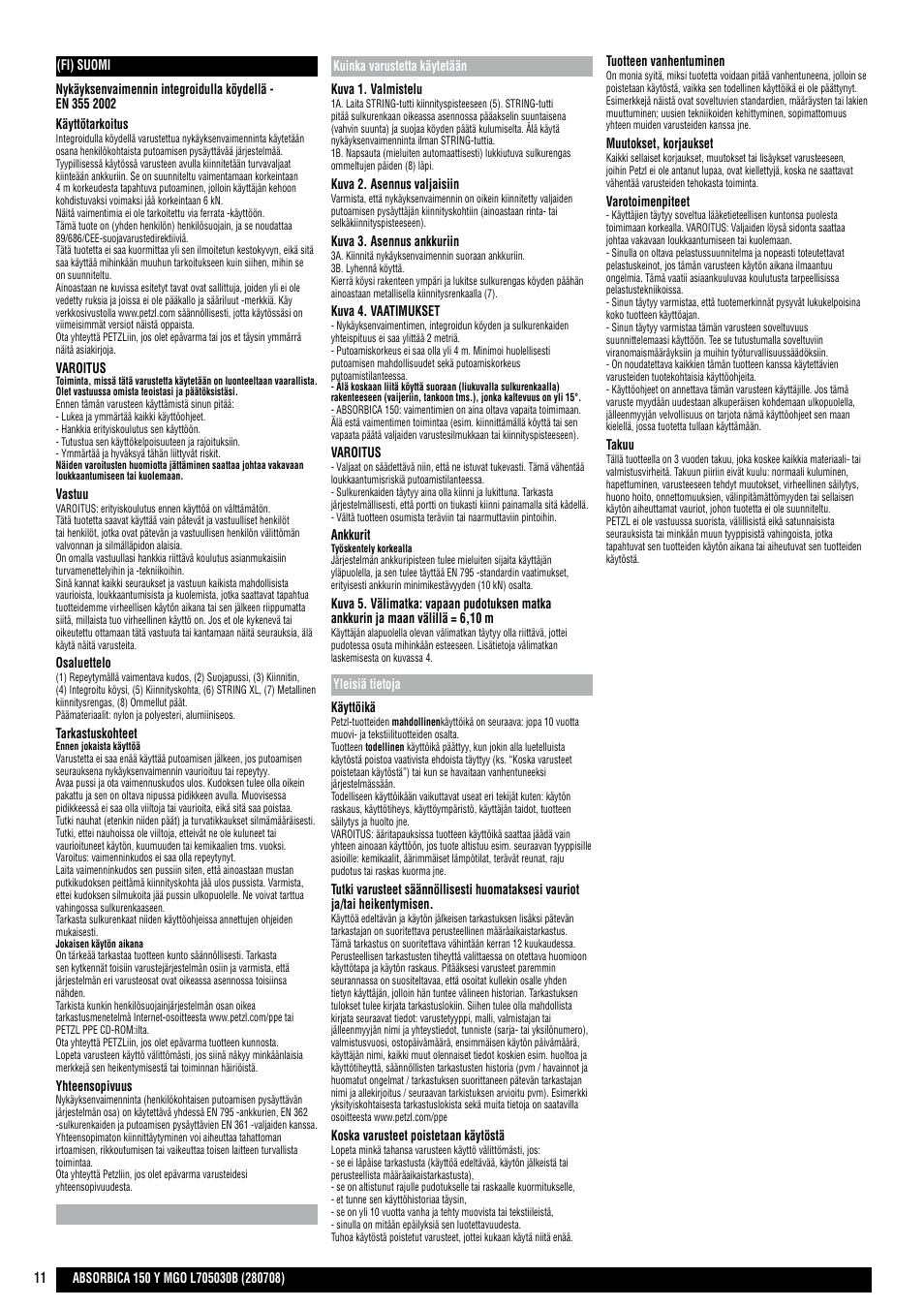 Petzl ABSORBICA-Y 150 MGO User Manual | Page 11 / 21