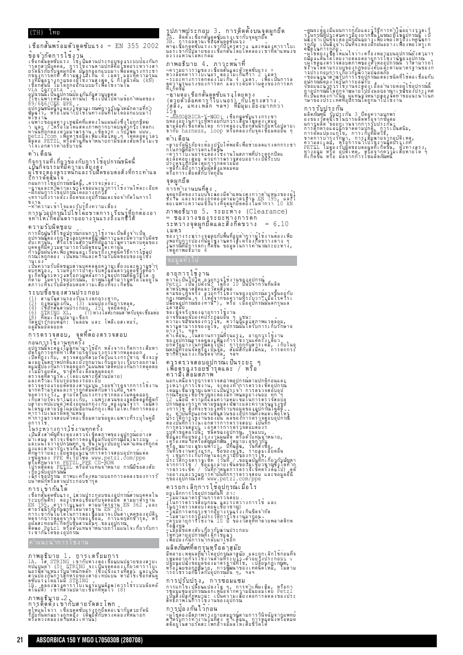 Petzl ABSORBICA-Y 150 MGO User Manual | Page 21 / 21