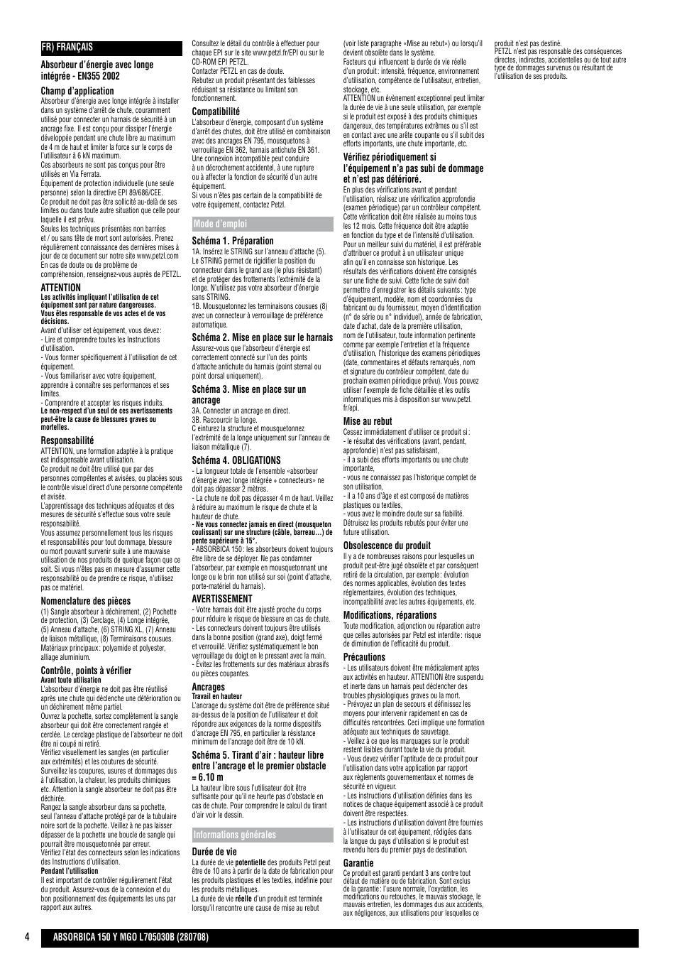 Petzl ABSORBICA-Y 150 MGO User Manual | Page 4 / 21