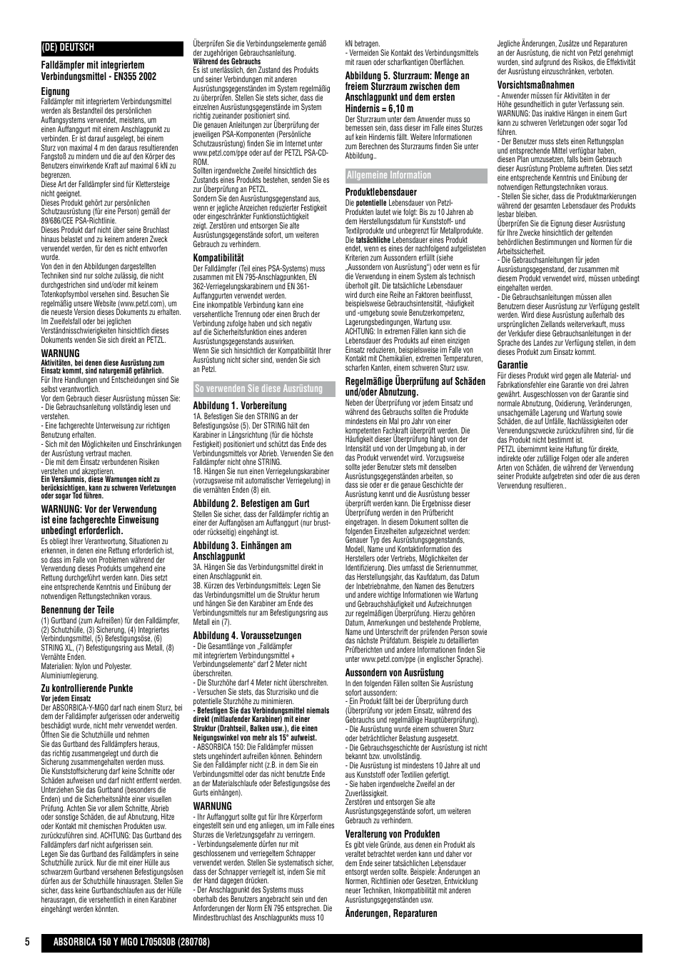 Petzl ABSORBICA-Y 150 MGO User Manual | Page 5 / 21